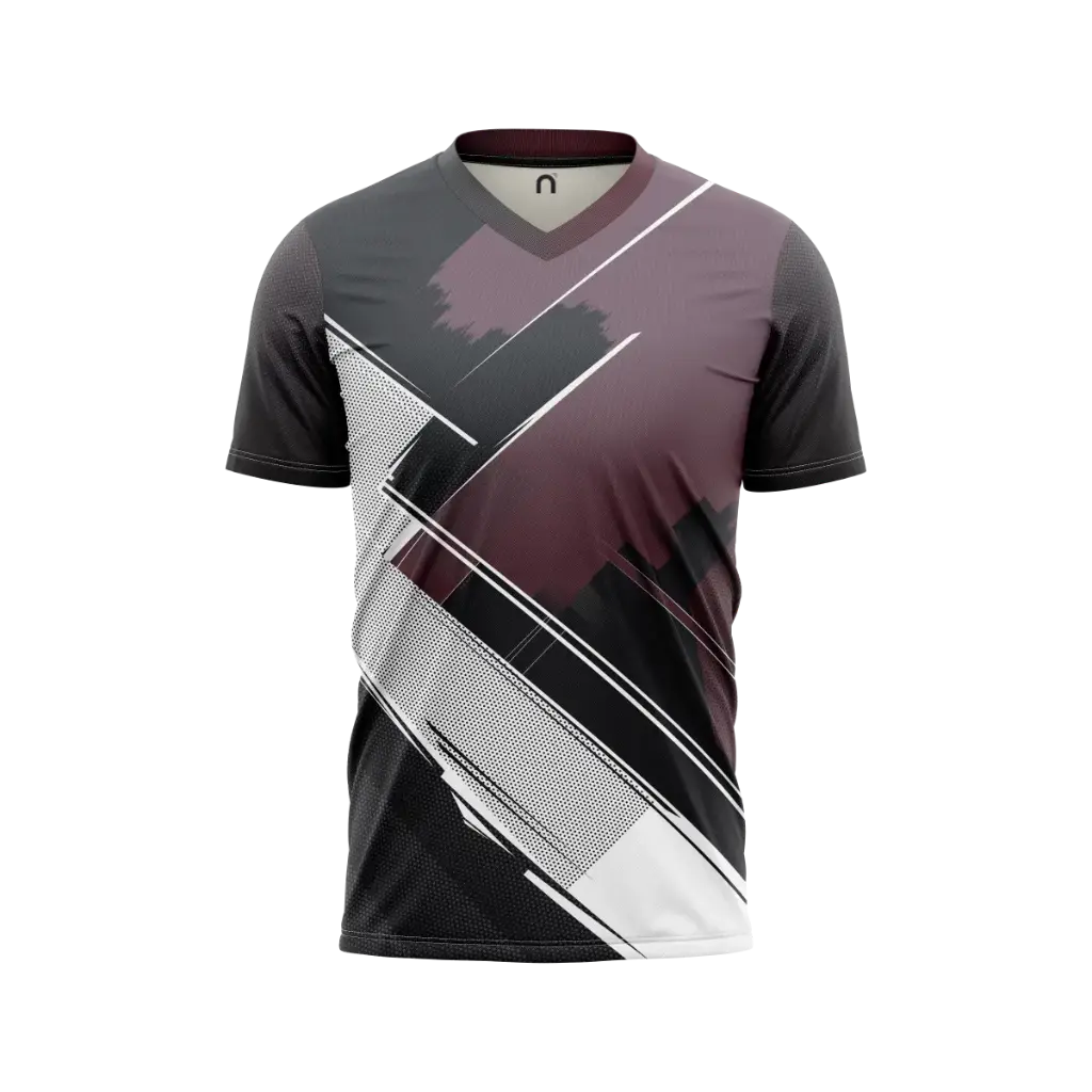 AOP Men V-Neck Set-In Half Sleeve T-Shirt