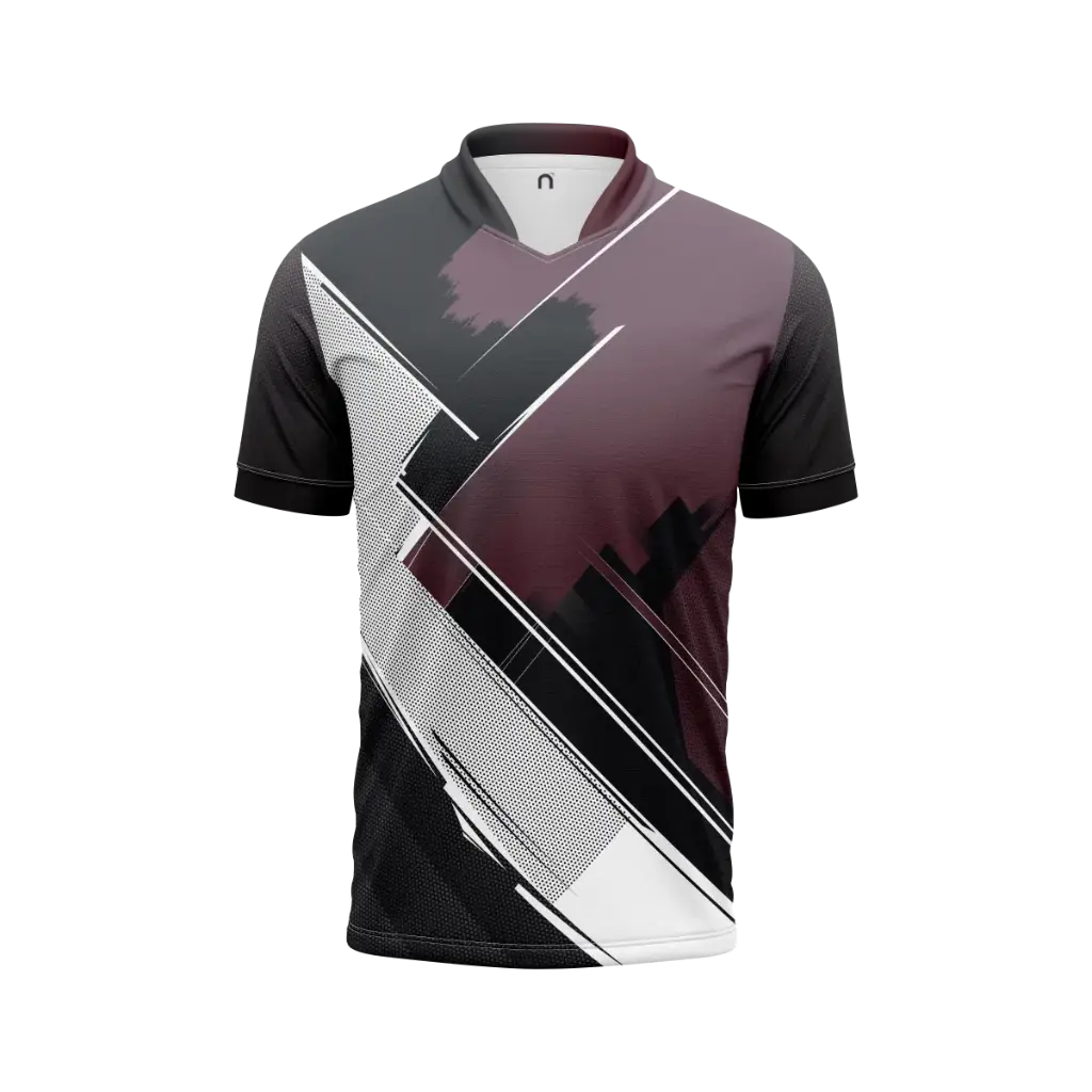 AOP Men Mandarin Collar Set-in Half Sleeve T-Shirt