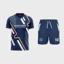 AOP Men V-Neck Set-in Half Sleeve Jersey + Shorts 