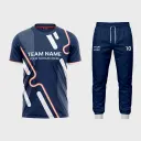AOP Men Crew Neck Set-in Half Sleeve Jersey + Track Pants 
