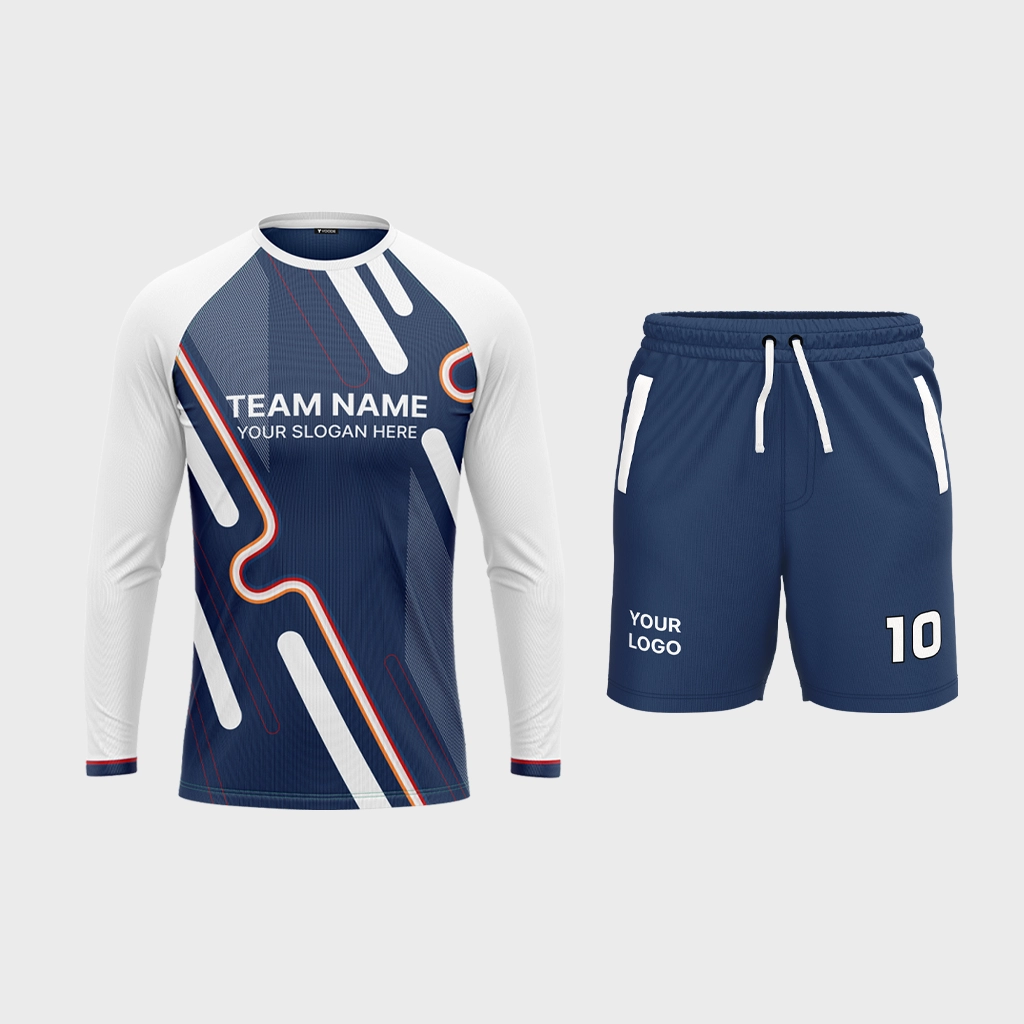AOP Men Crew Neck Raglan Full Sleeve Jersey + Shorts 