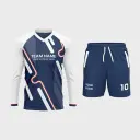 AOP Men V-Neck Raglan Full Sleeve Jersey + Shorts 
