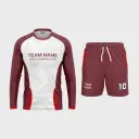AOP Men Mandarin Collar Raglan Full Sleeve Jersey + Shorts 