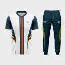 AOP Men V-Neck Set-in Half Sleeve Jersey + Track Pants 