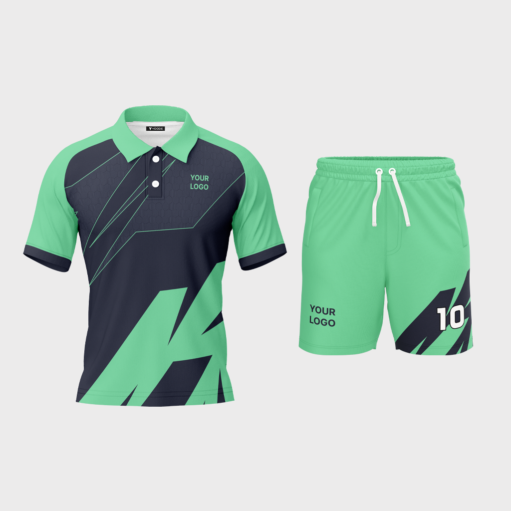 AOP Men Polo Raglan Half Sleeve Jersey + Shorts 