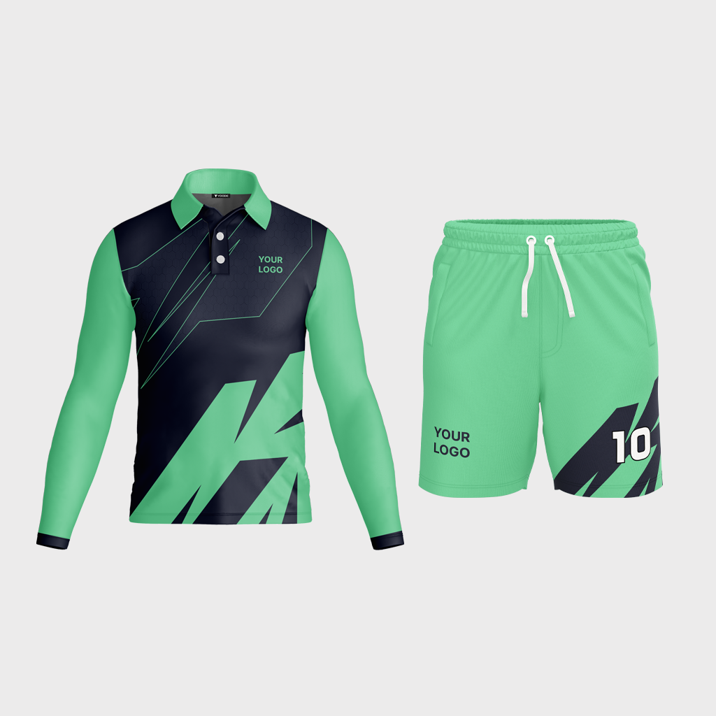 AOP Men Polo Set-in Full Sleeve Jersey + Shorts 