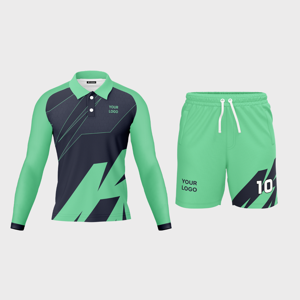 Men's Polo Raglan Full Sleeve Jersey + Shorts 