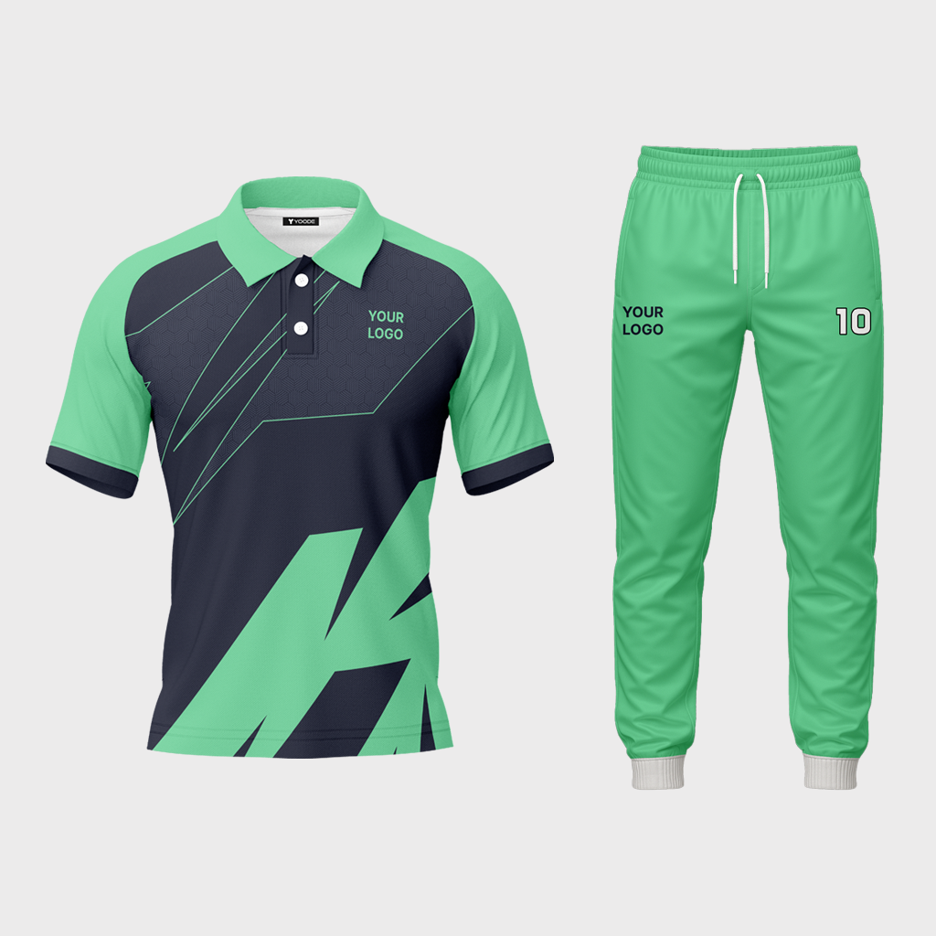 AOP Men Polo Raglan Half Sleeve Jersey + Track Pants 