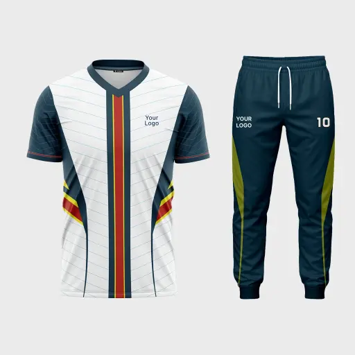 Men's V-Neck Set-in Half Sleeve Jersey + Track Pants 