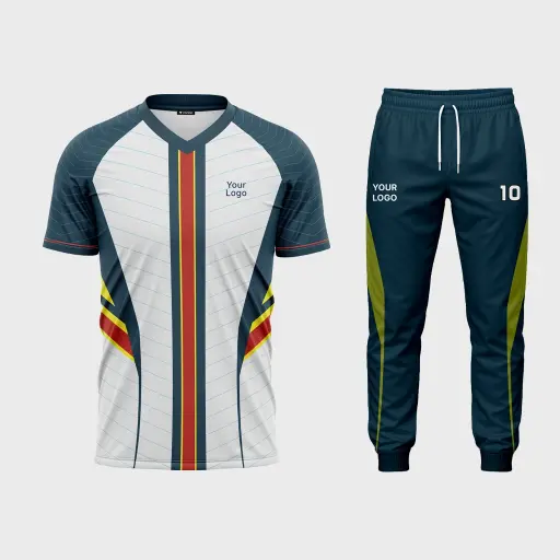 Men's V-Neck Raglan Half Sleeve Jersey + Track Pants 