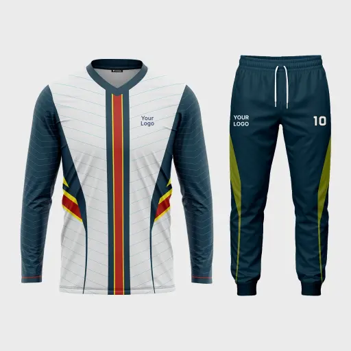 Men's V-Neck Set-in Full Sleeve Jersey + Track Pants 